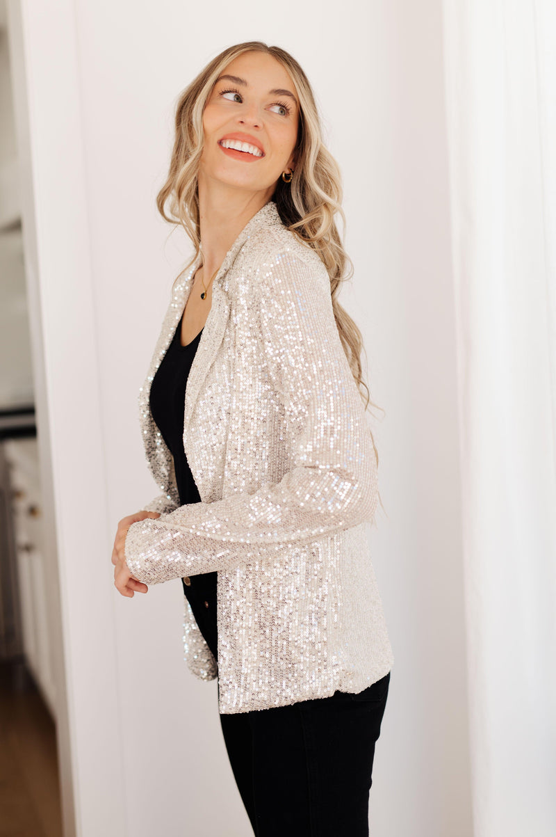 I Know You're Busy Sequin Blazer Womens Ave Shops   