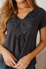 In the Detail Crocheted Accent Top Womens Ave Shops   