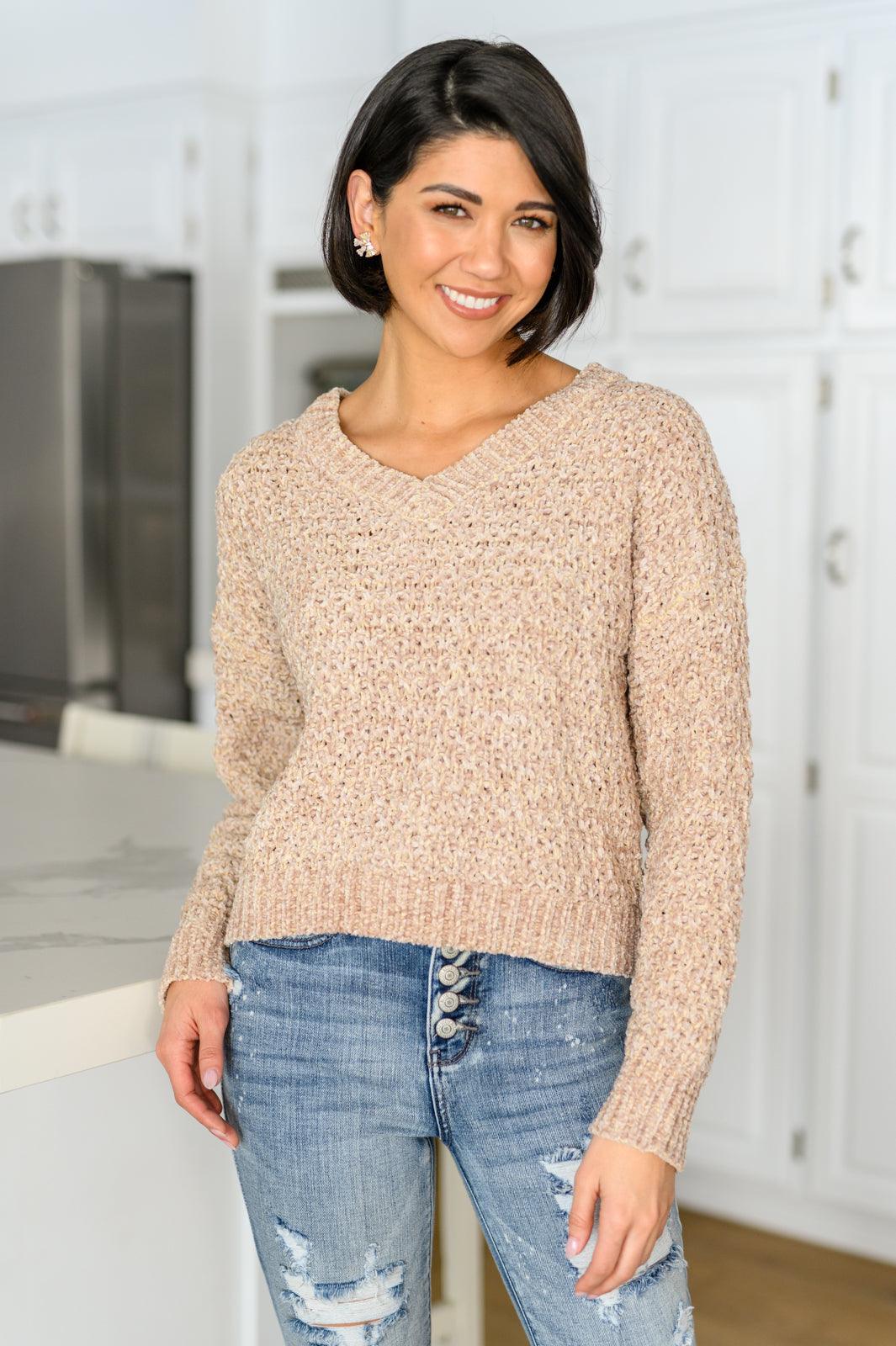 Irish Coffee Knitted Crop V Neck Sweater Womens Ave Shops   