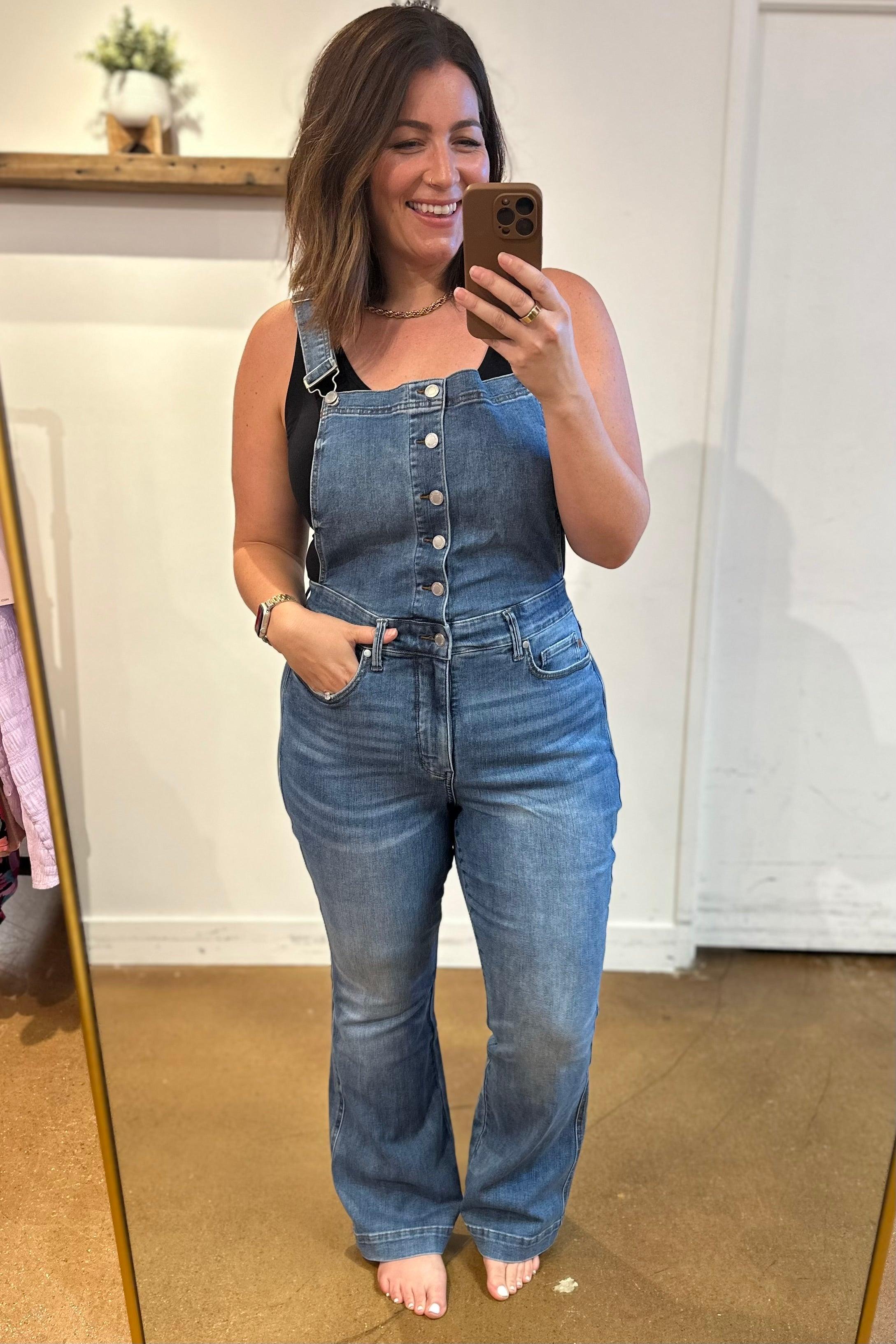 Izzy Control Top Retro Flare Overalls - Judy Blue Womens Ave Shops   