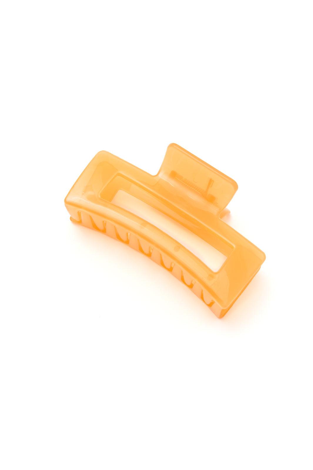 Jelly Rectangle Claw Clip in Sherbet Womens Ave Shops   