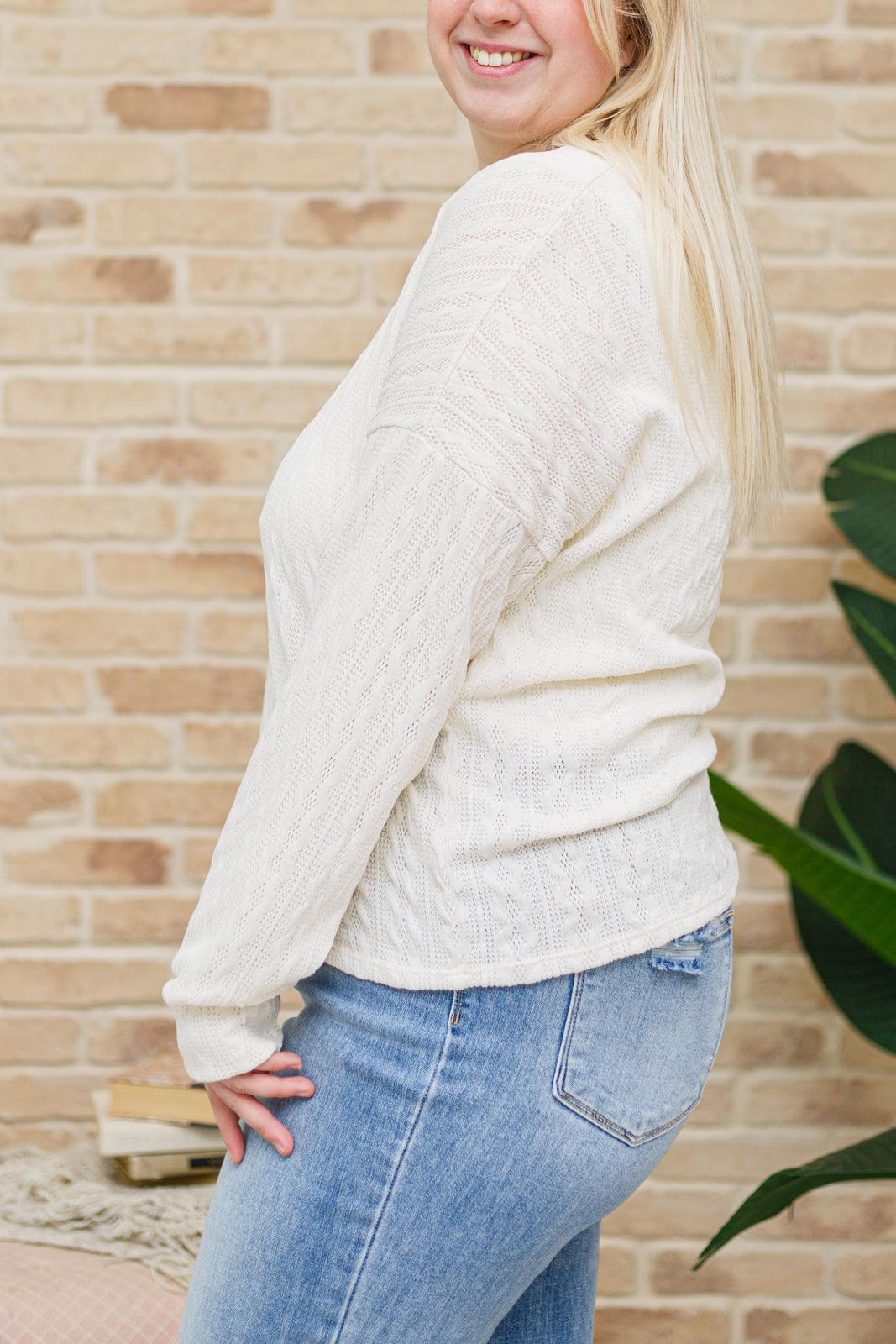 Keep Me Here Knit Sweater in Cream Womens Ave Shops   