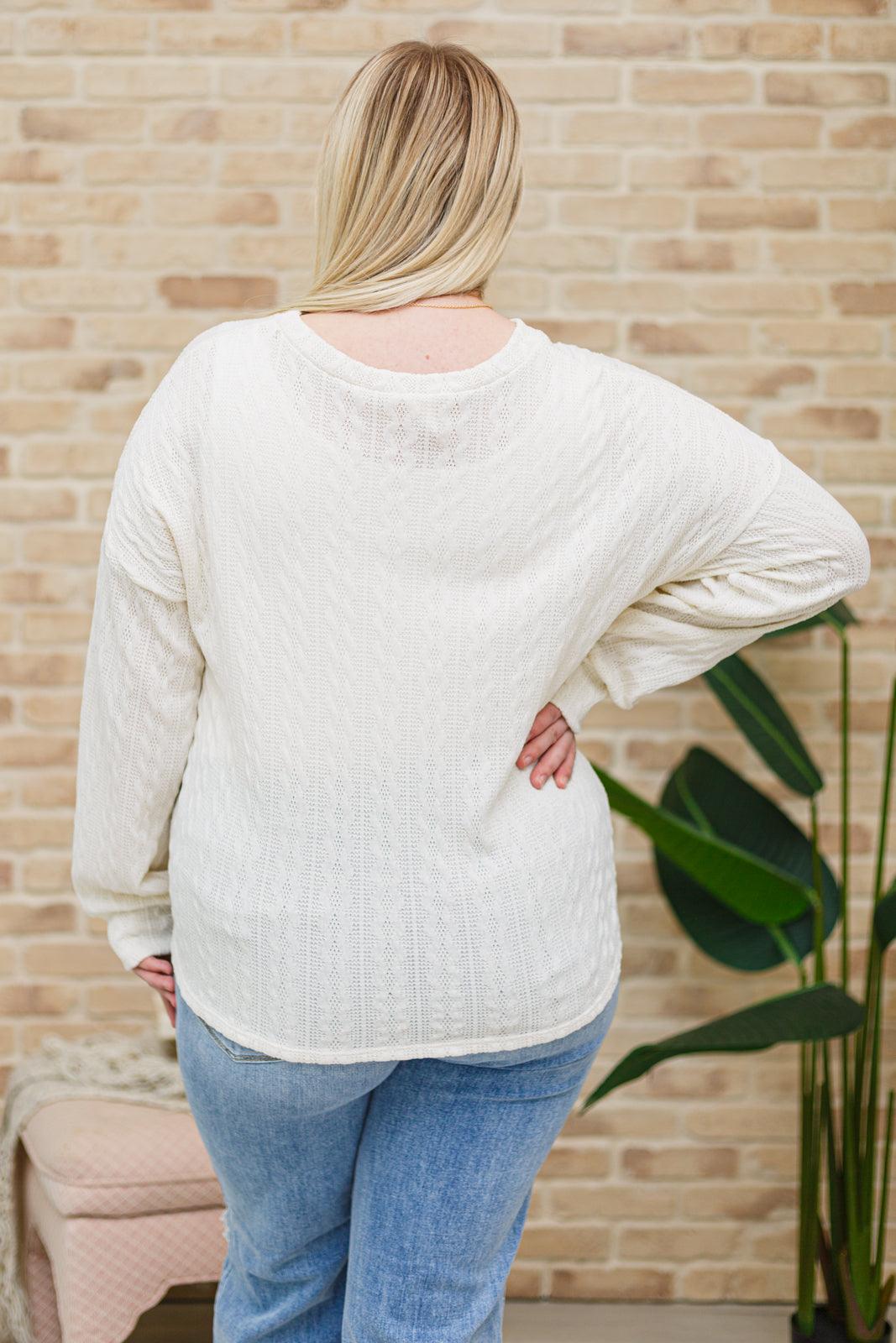 Keep Me Here Knit Sweater in Cream Womens Ave Shops   