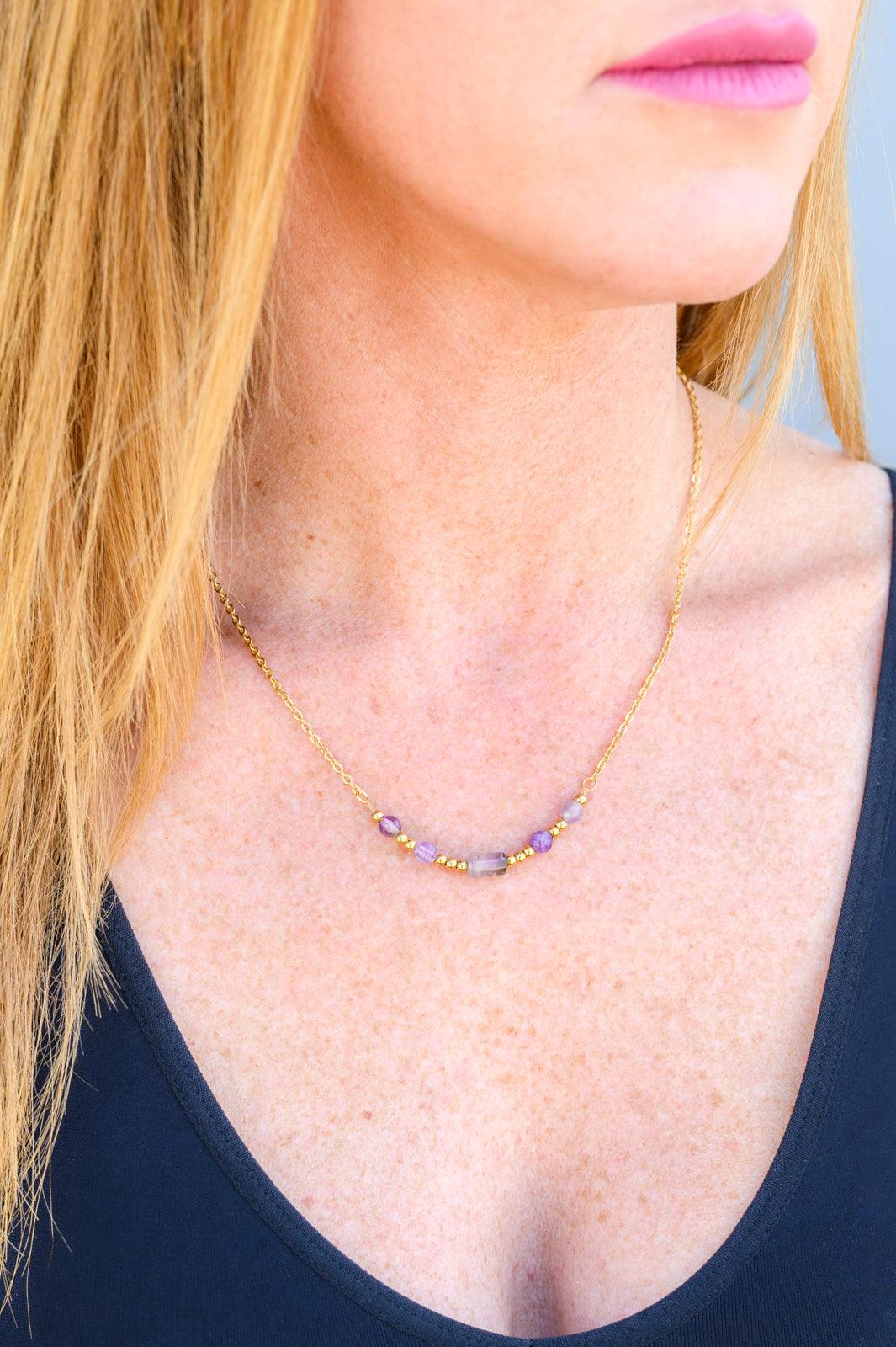 Lavender Moments Beaded Necklace Womens Ave Shops   