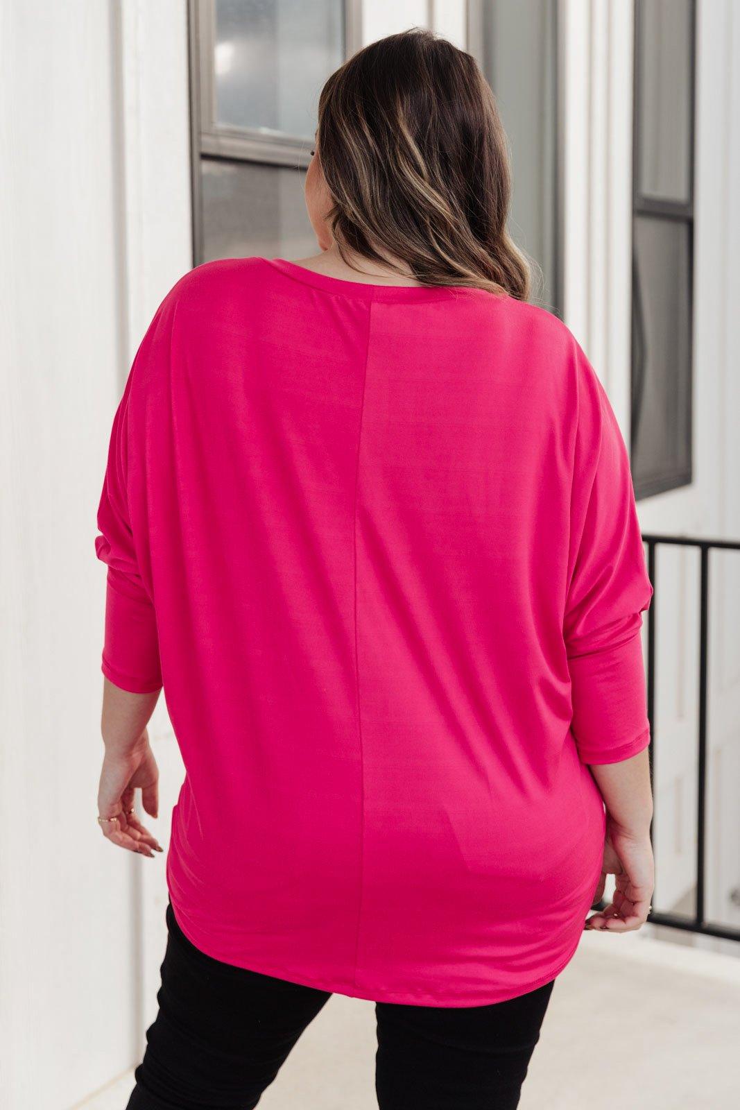 Lovely Ladder V Neck Top in Pink Womens Ave Shops   