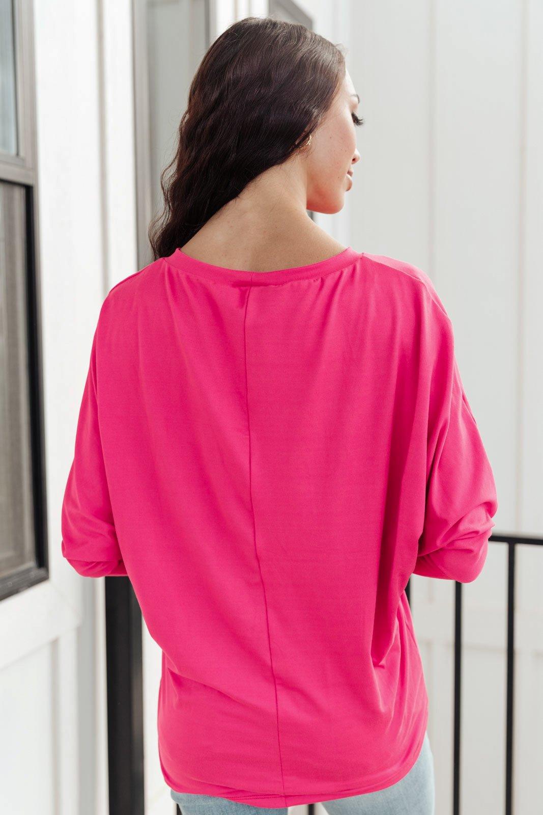 Lovely Ladder V Neck Top in Pink Womens Ave Shops   