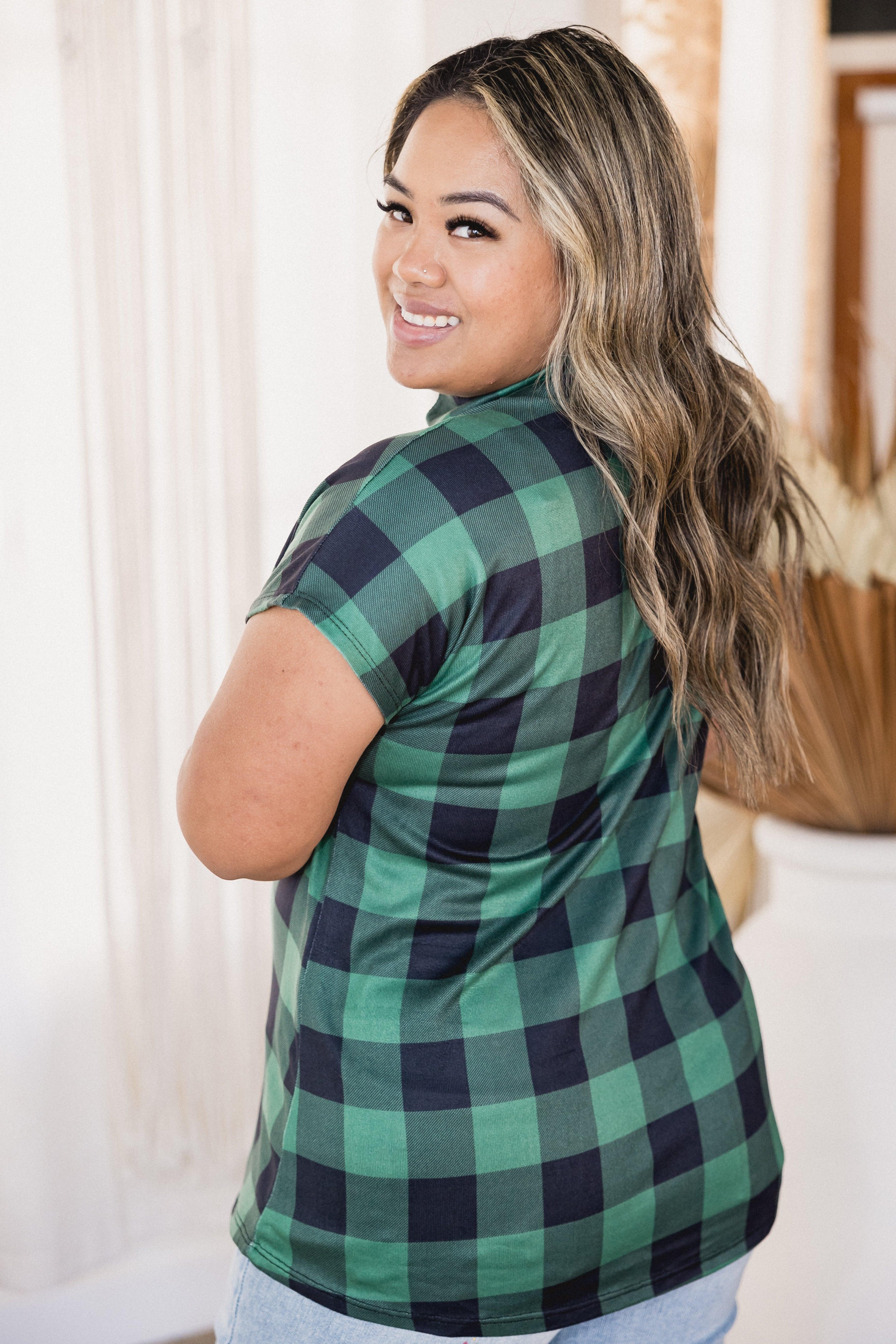 Lucky in Plaid Short Sleeve Giftmas Boutique Simplified   