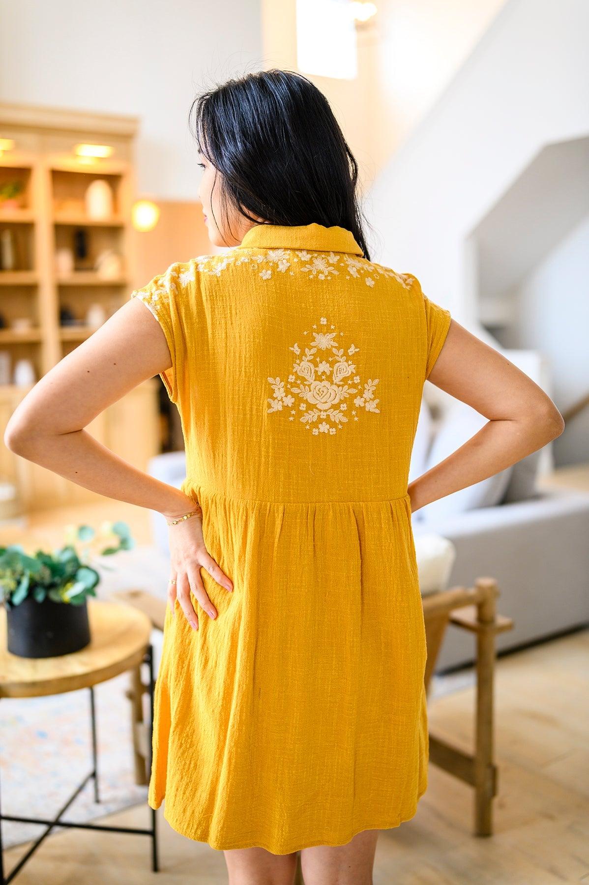 Marigold Embroidered Dress Womens Ave Shops   