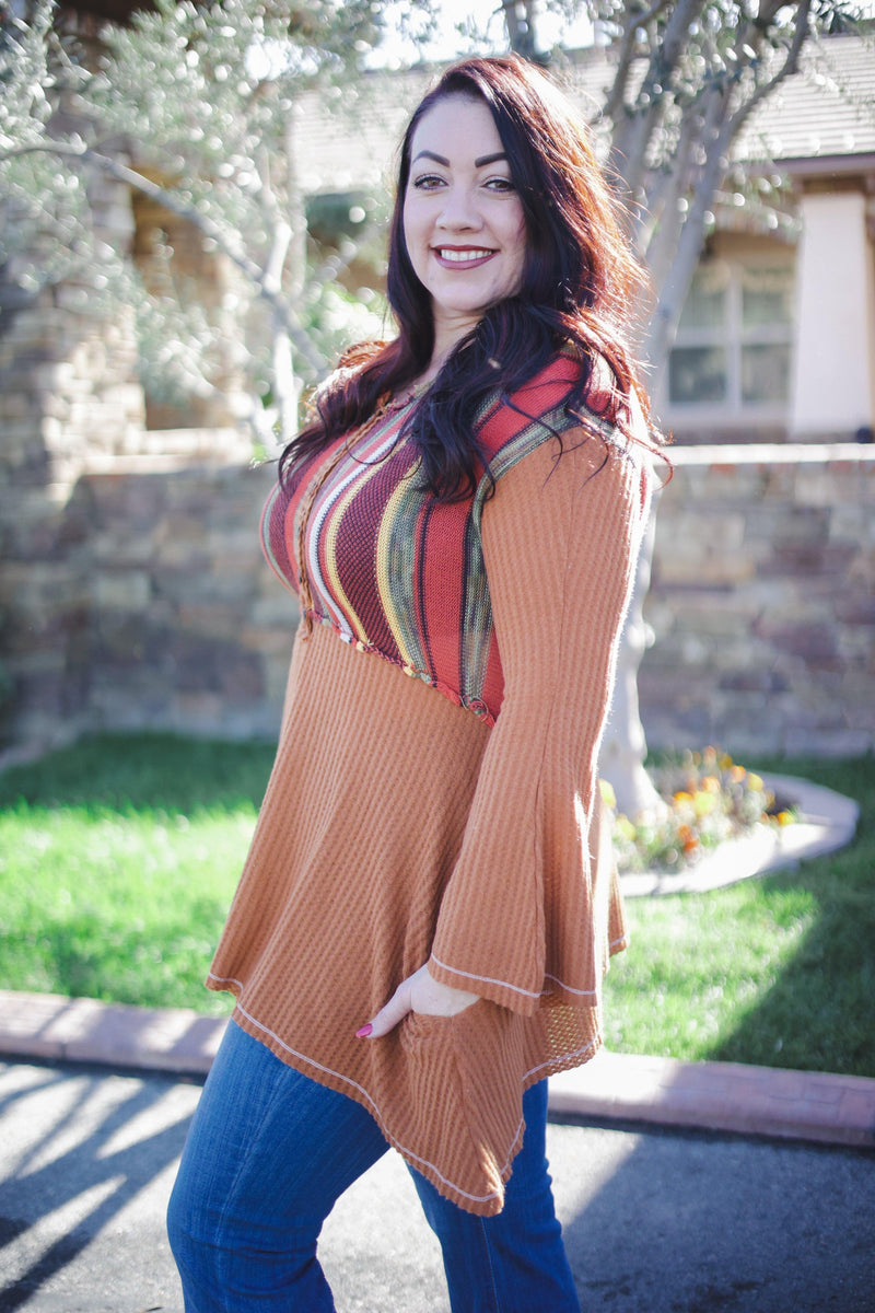 Orange Blossoming Bell Sleeve Giftmas Boutique Simplified   