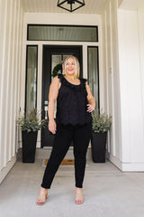 Parisian Stroll Lace Blouse in Black Womens Ave Shops   