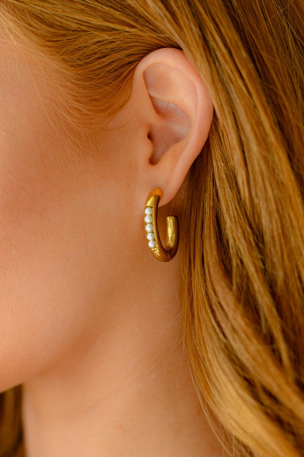 Pearls In Line Earrings Womens Ave Shops   