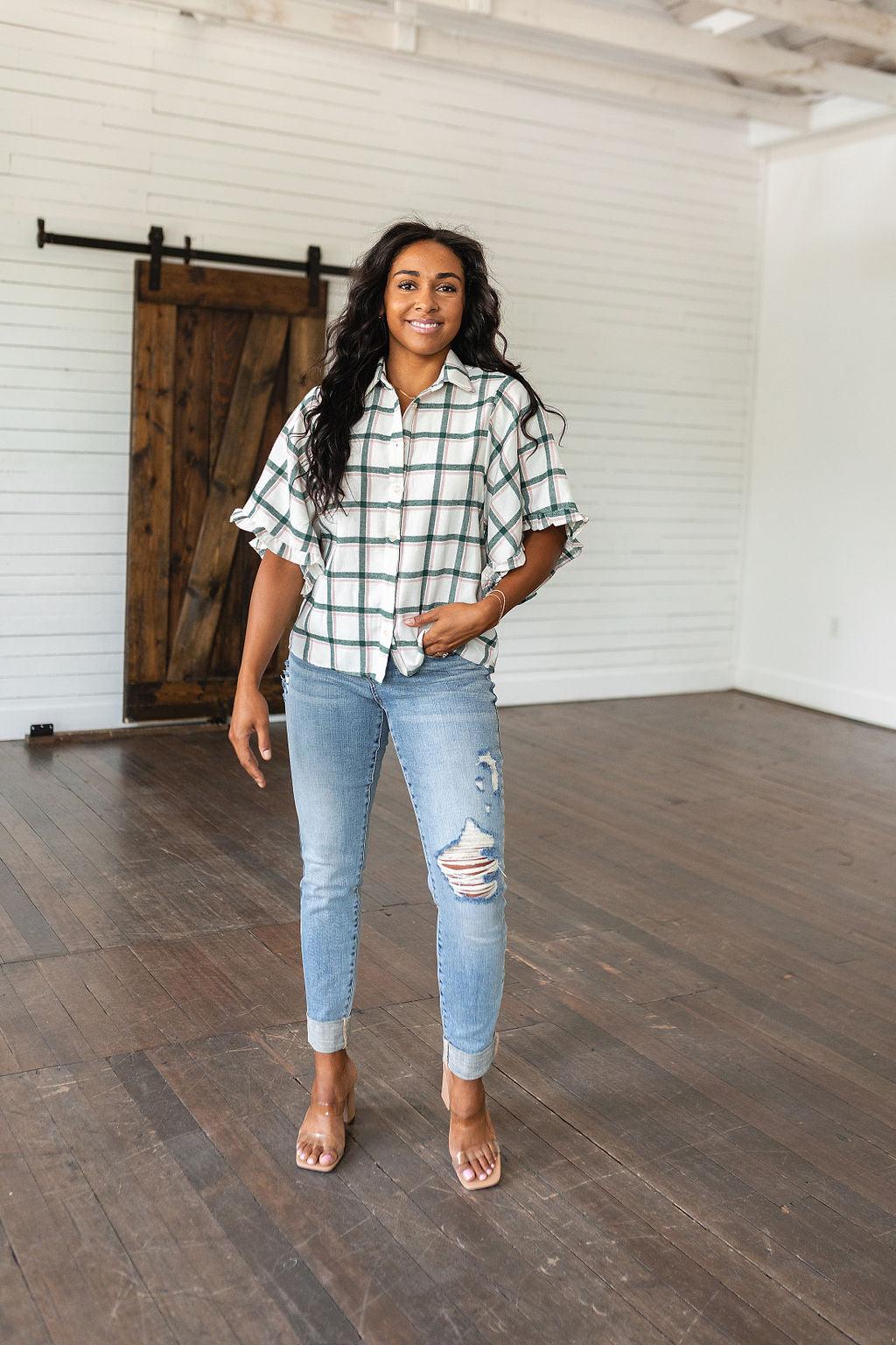 Perfect Picnic Plaid Top Womens Ave Shops   