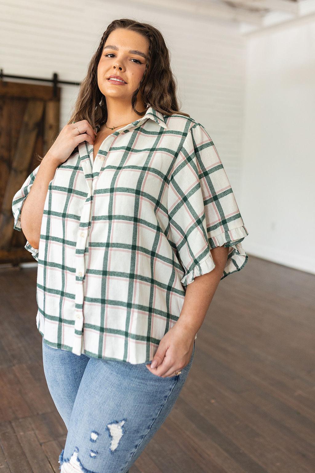 Perfect Picnic Plaid Top Womens Ave Shops   