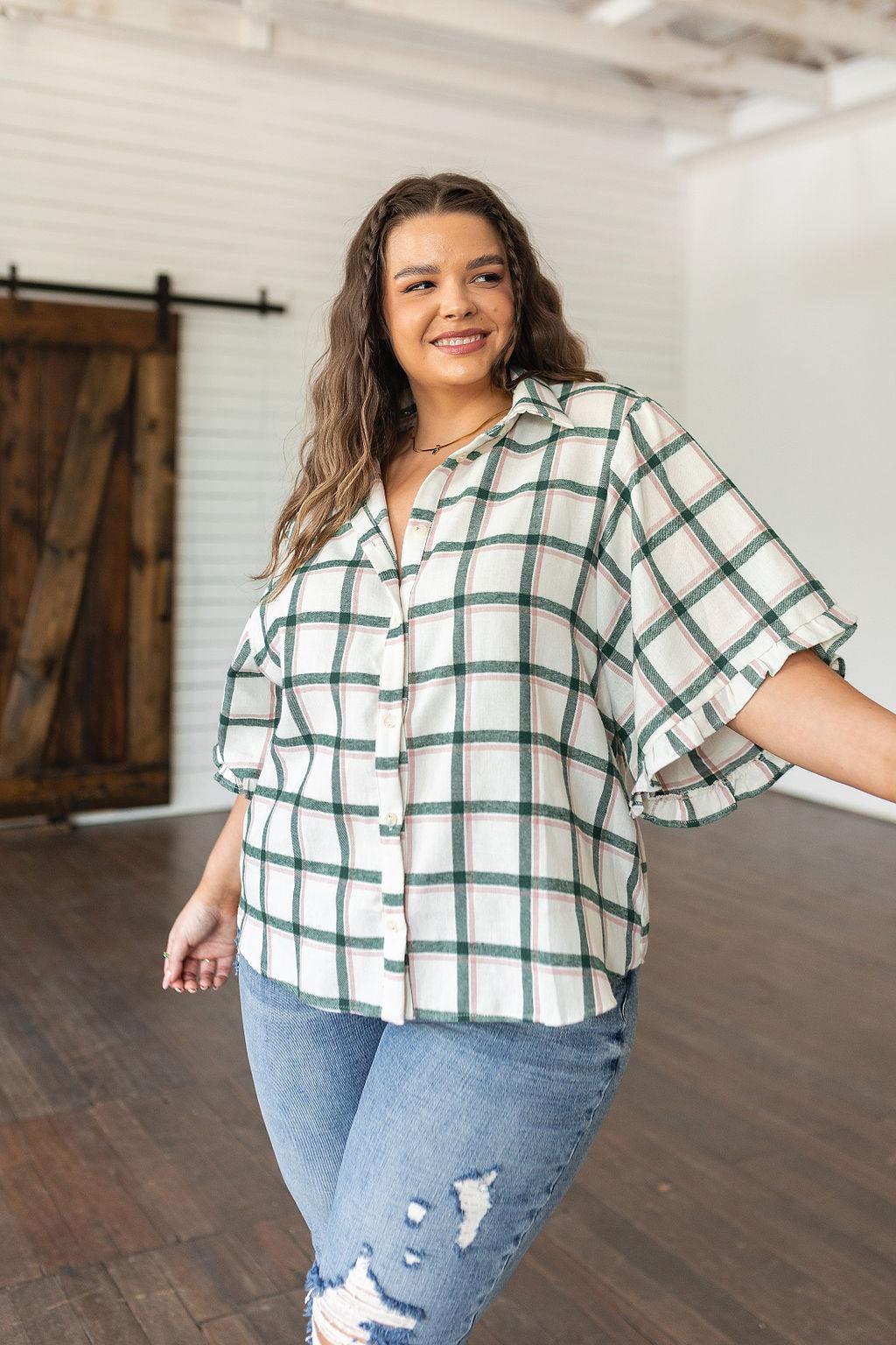 Perfect Picnic Plaid Top Womens Ave Shops   