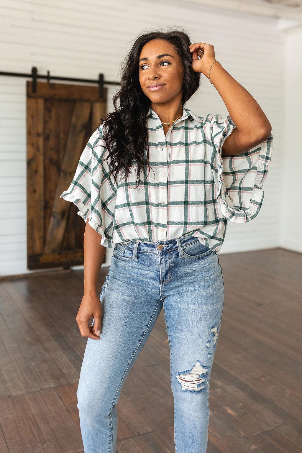 Perfect Picnic Plaid Top Womens Ave Shops   