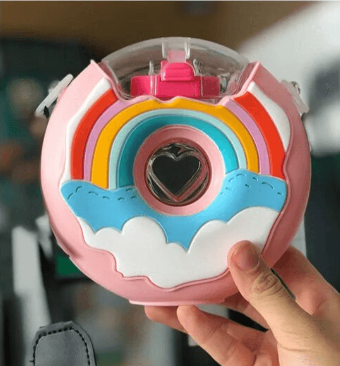 PREORDER: Portable Rainbow Donut Water Bottle Womens Ave Shops   
