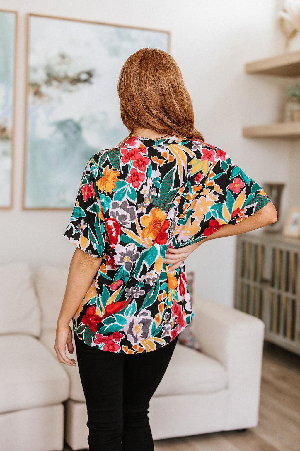 Pretty in Paradise Floral Blouse Womens Ave Shops   