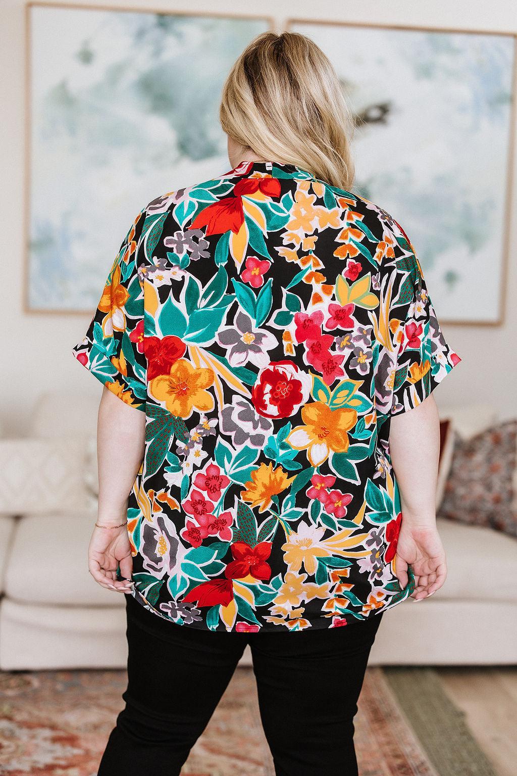 Pretty in Paradise Floral Blouse Womens Ave Shops   