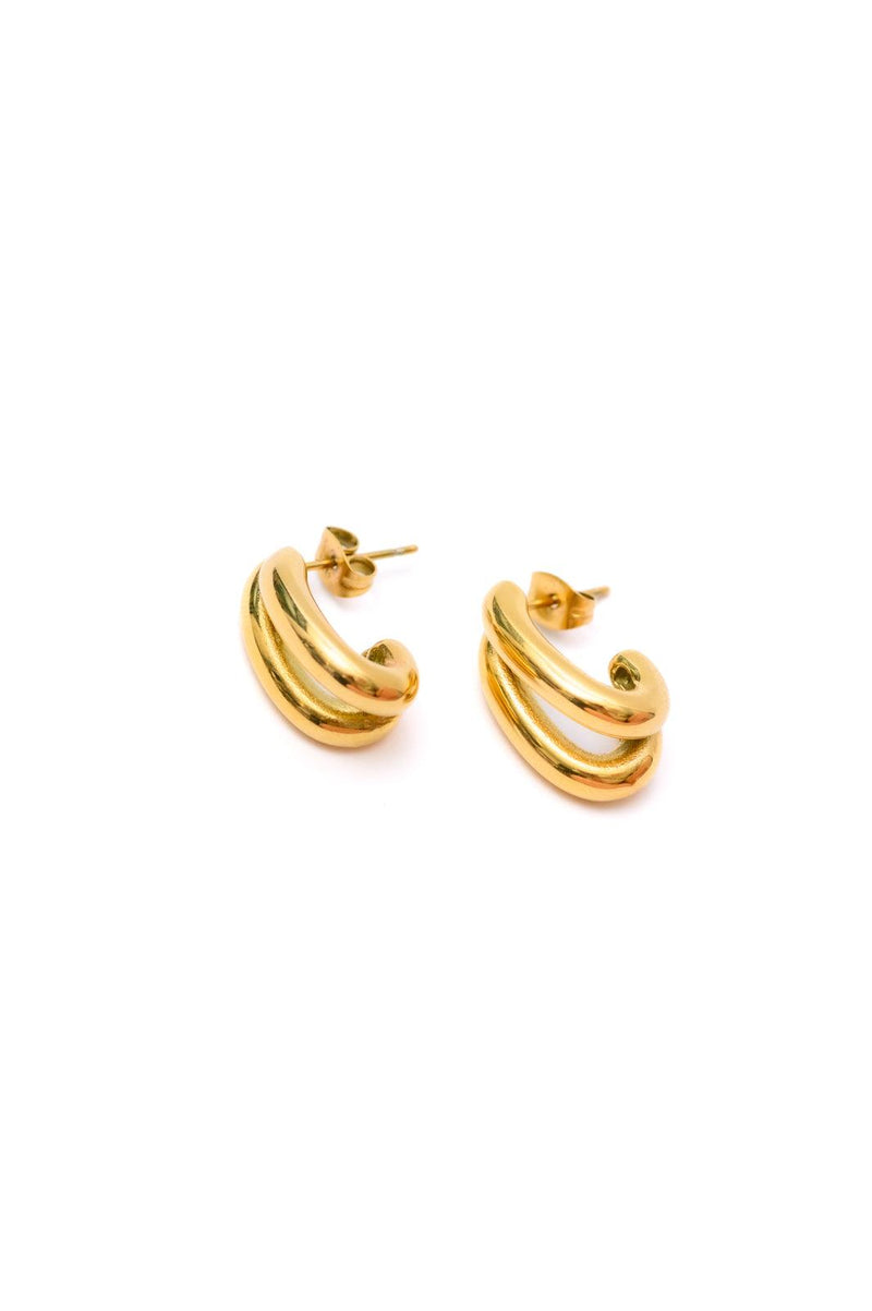 Pushing Limits Gold Plated Earrings Womens Ave Shops   