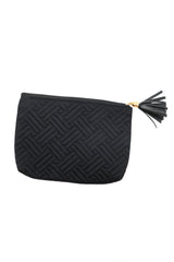 Quilted Travel Zip Pouch in Black Womens Ave Shops   