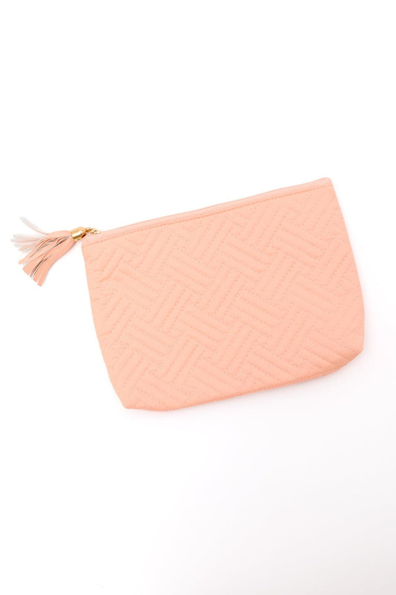 Quilted Travel Zip Pouch in Pink Womens Ave Shops   