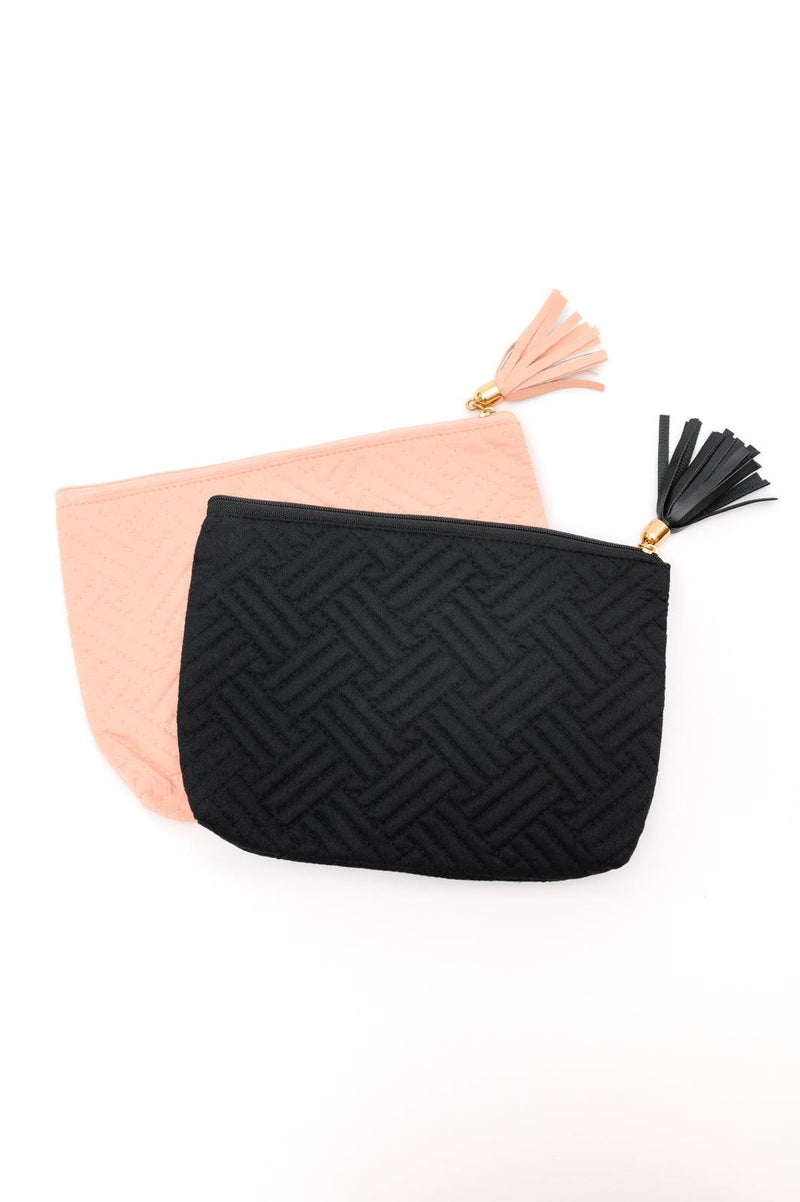 Quilted Travel Zip Pouch in Pink Womens Ave Shops   