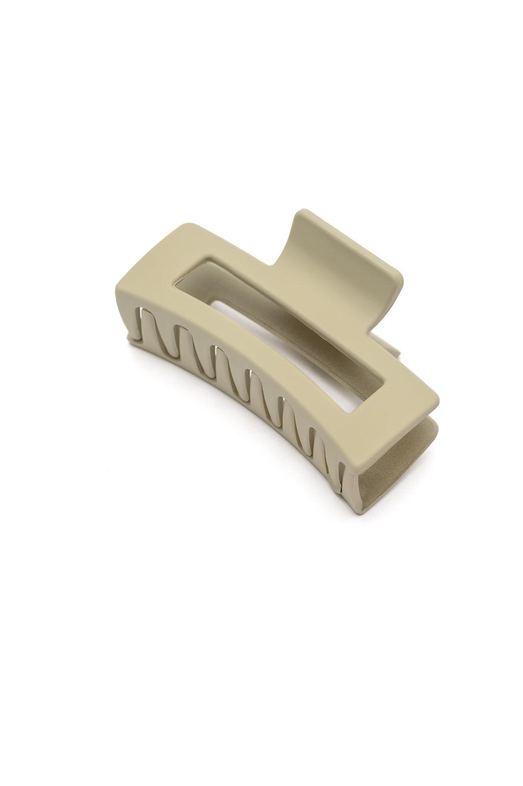 Rectangle Claw Clip in Matte Ivory Womens Ave Shops   