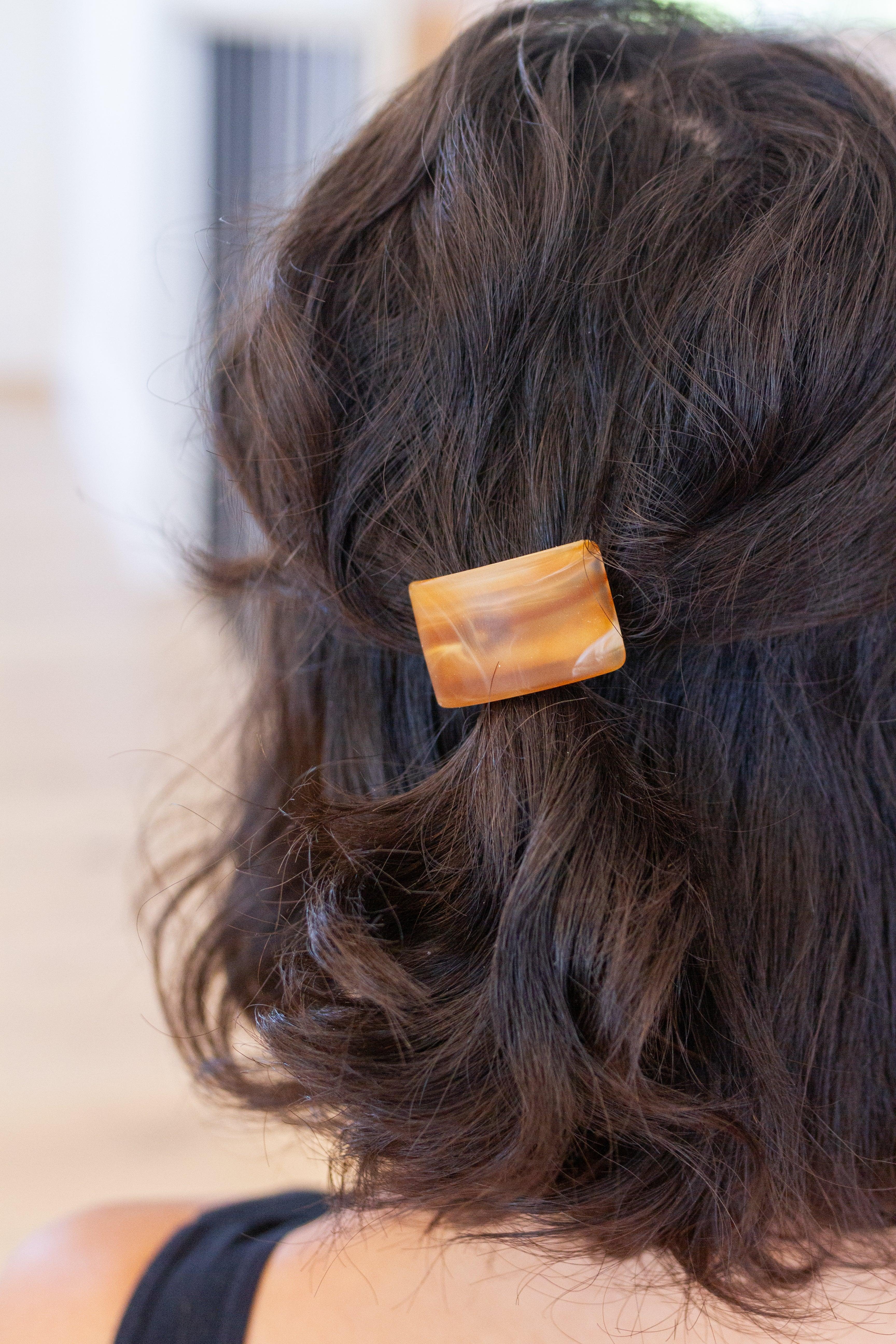 Rectangle Cuff Hair Tie Elastic in Amber Womens Ave Shops   