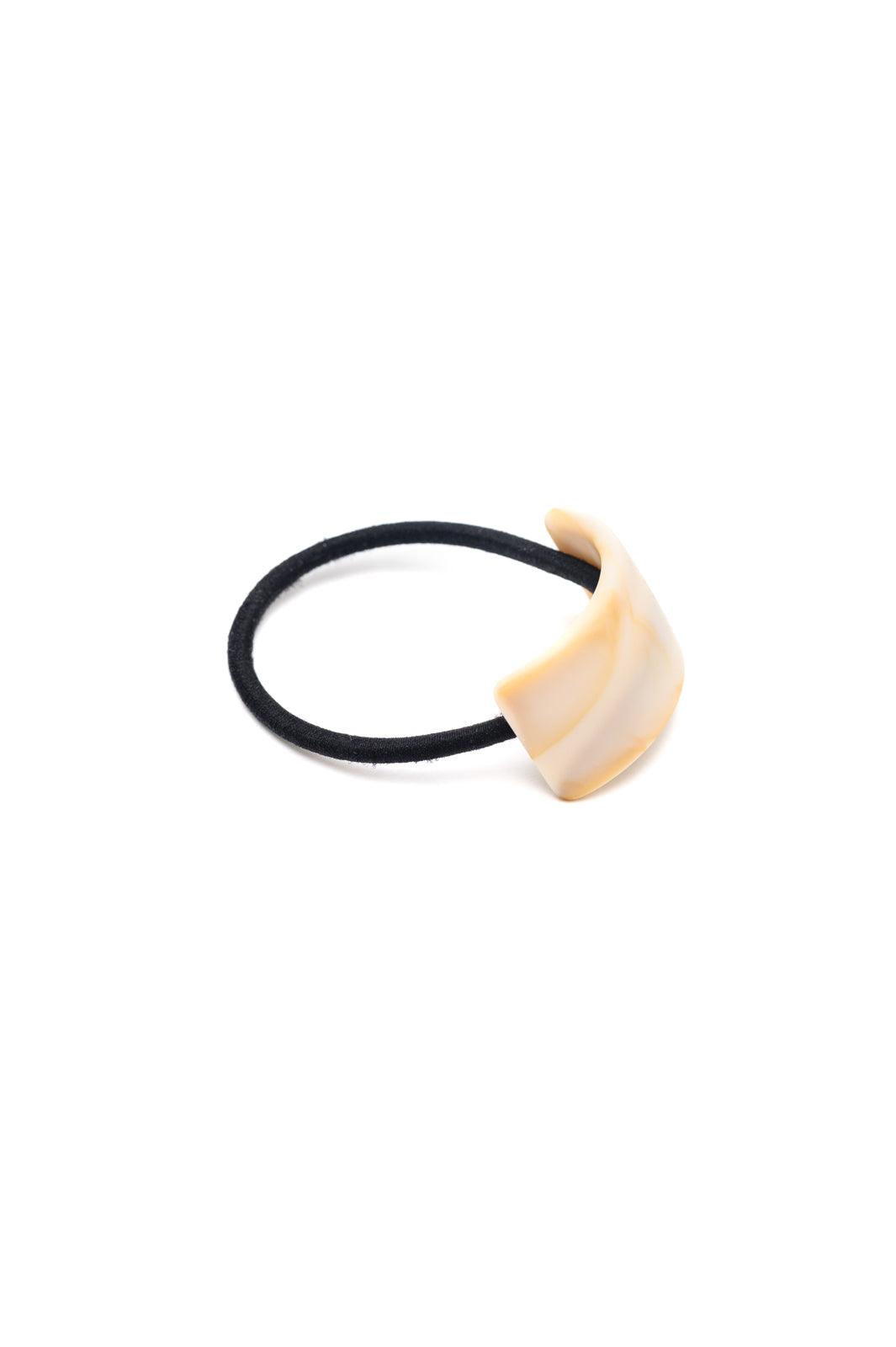 Rectangle Cuff Hair Tie Elastic in Ivory Womens Ave Shops   