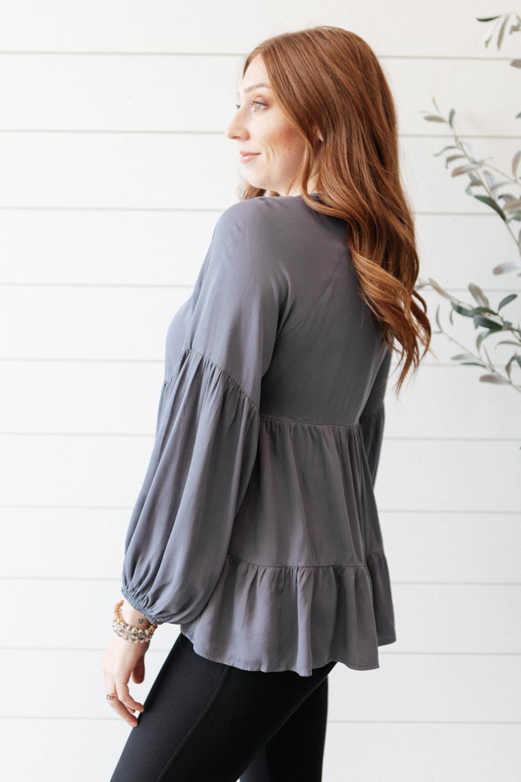 Sassy Swing Top in Charcoal Womens Ave Shops   