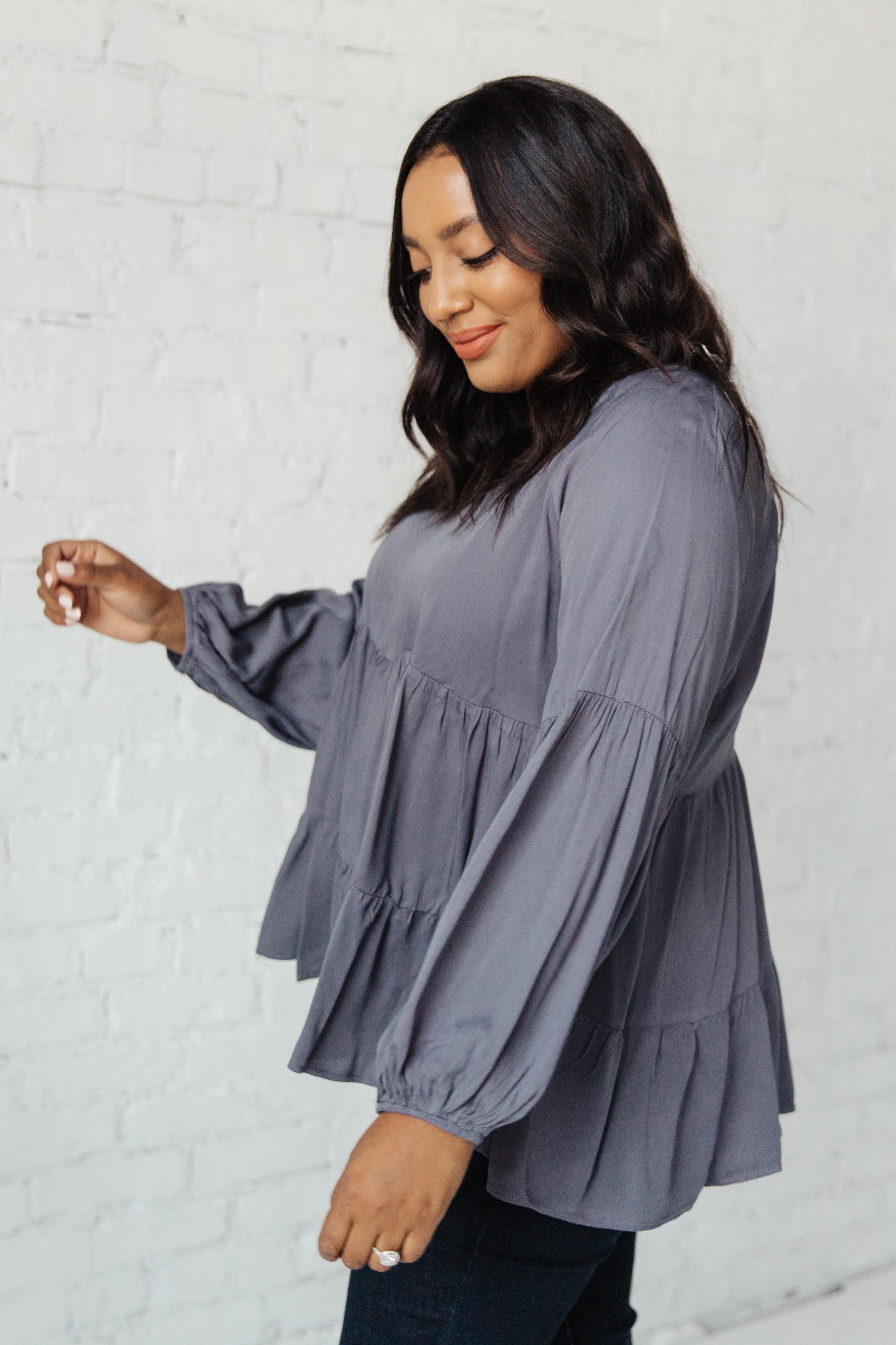 Sassy Swing Top in Charcoal Womens Ave Shops   