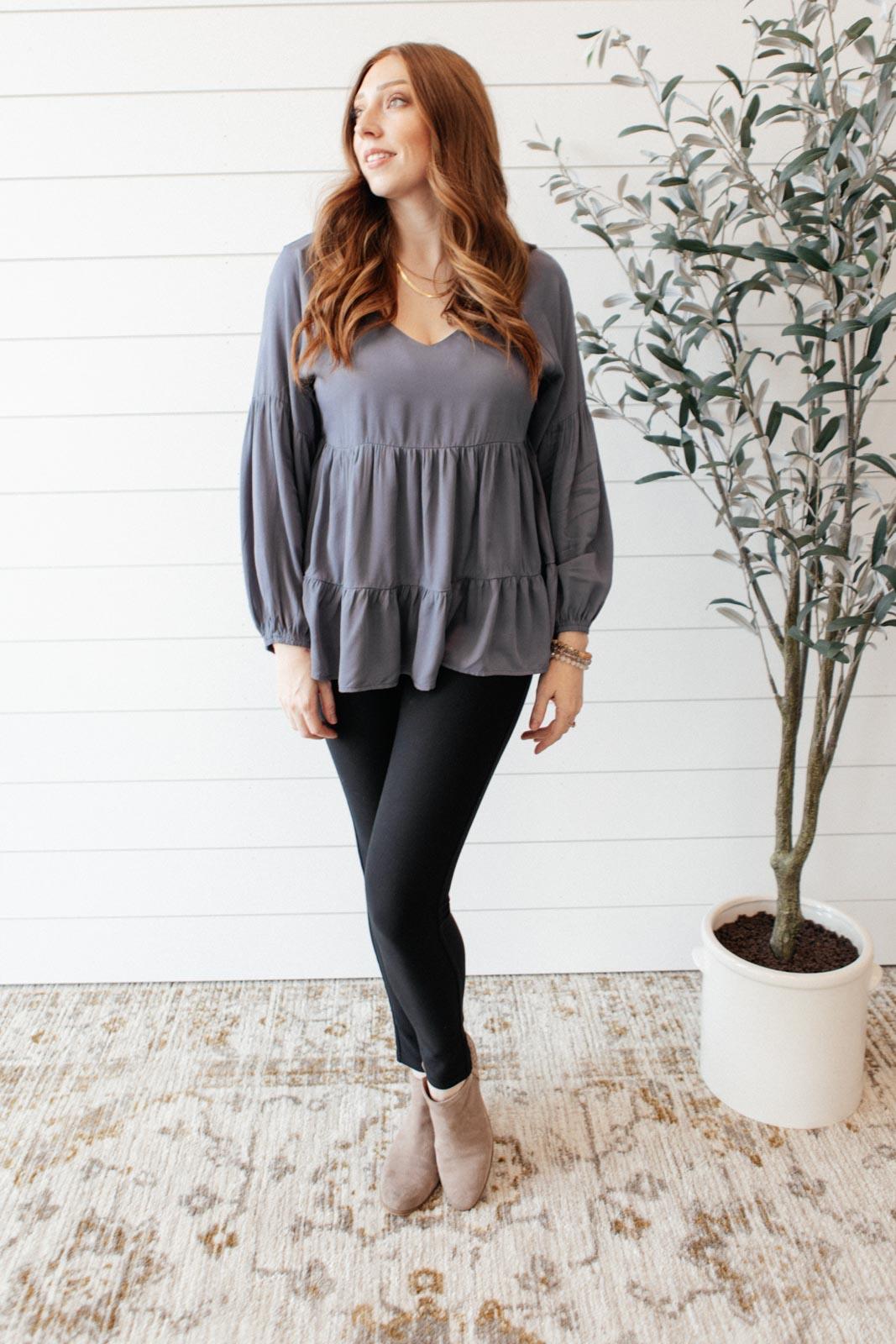 Sassy Swing Top in Charcoal Womens Ave Shops   