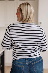 Self Improvement V-Neck Striped Sweater Womens Ave Shops   