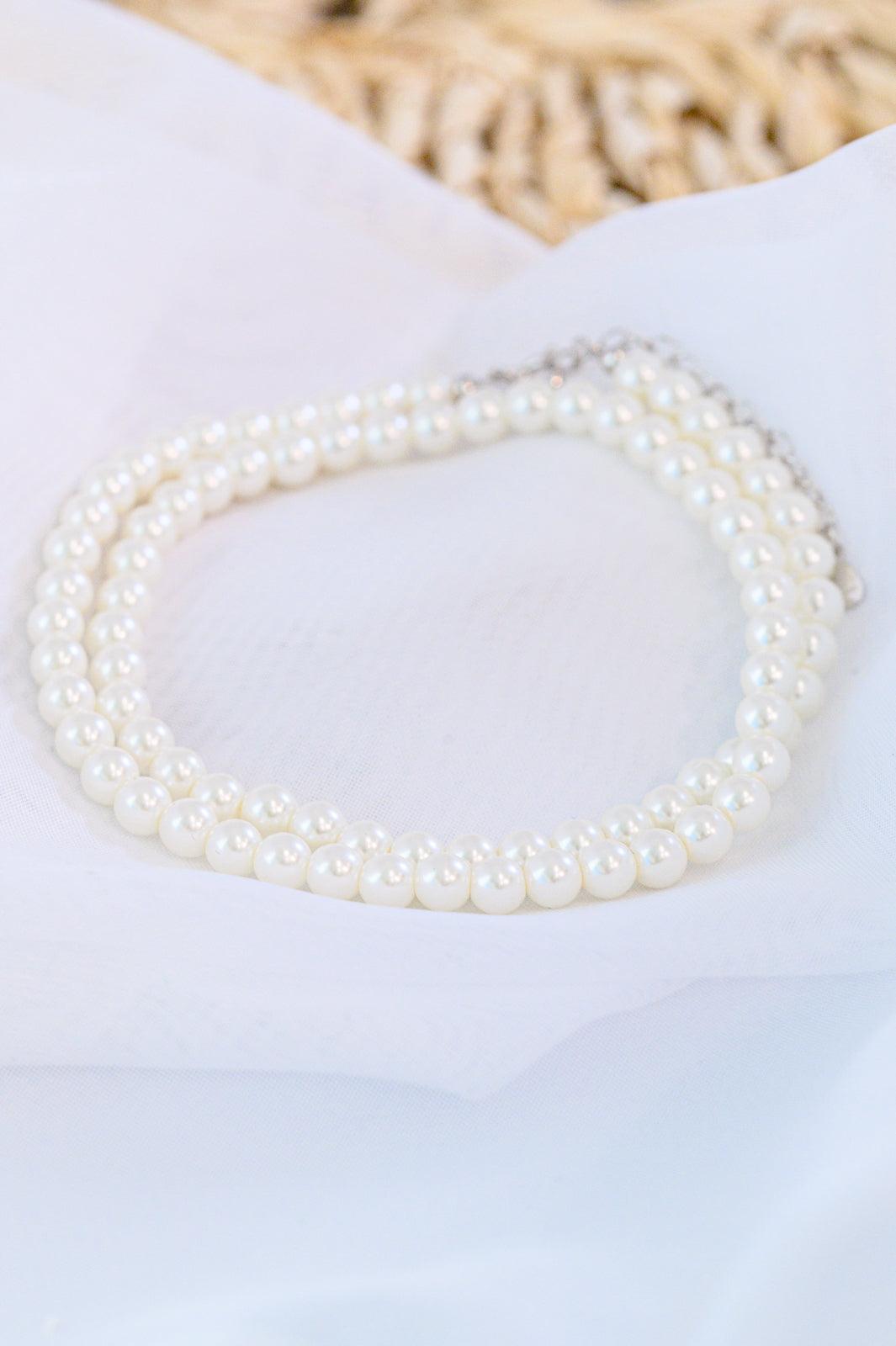 She's So Audrey Sterling Silver & Faux Pearl Necklace Womens Ave Shops   