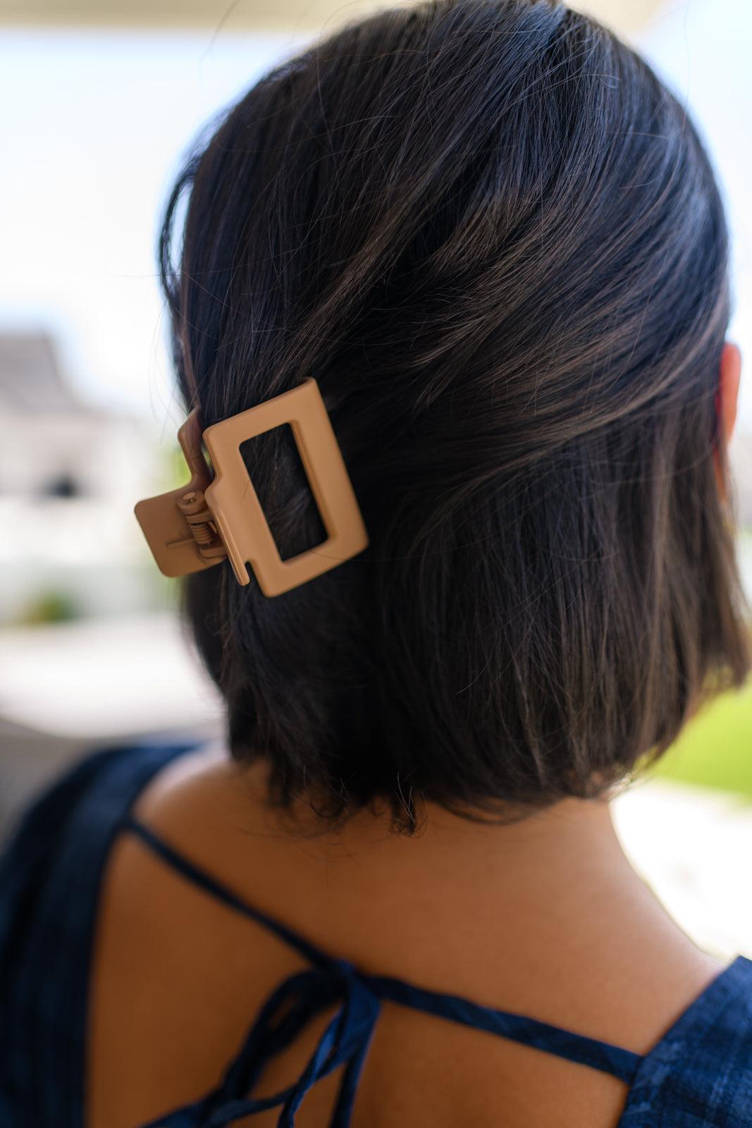 Small Square Claw Clip in Light Brown Womens Ave Shops   