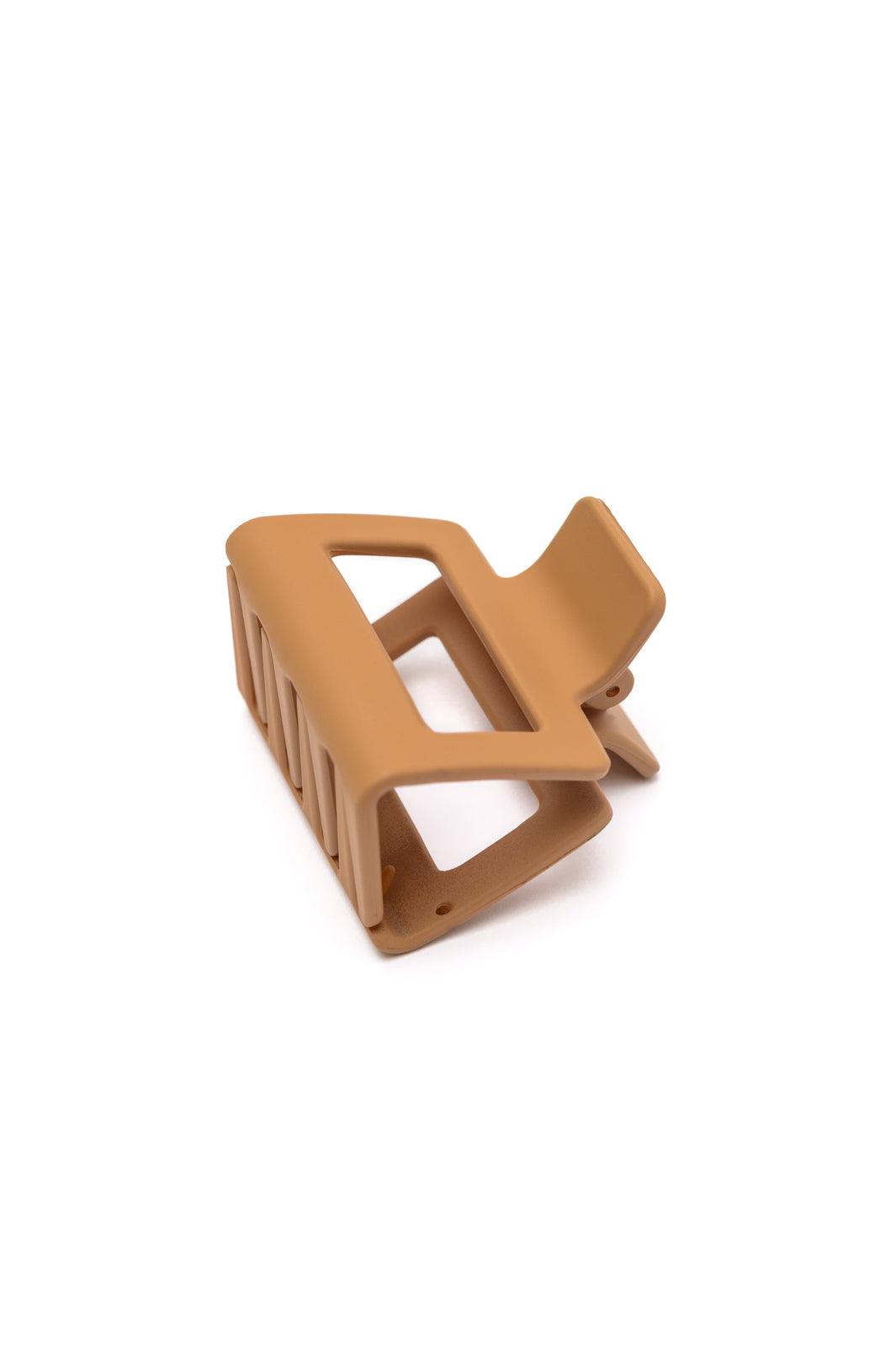 Small Square Claw Clip in Light Brown Womens Ave Shops   