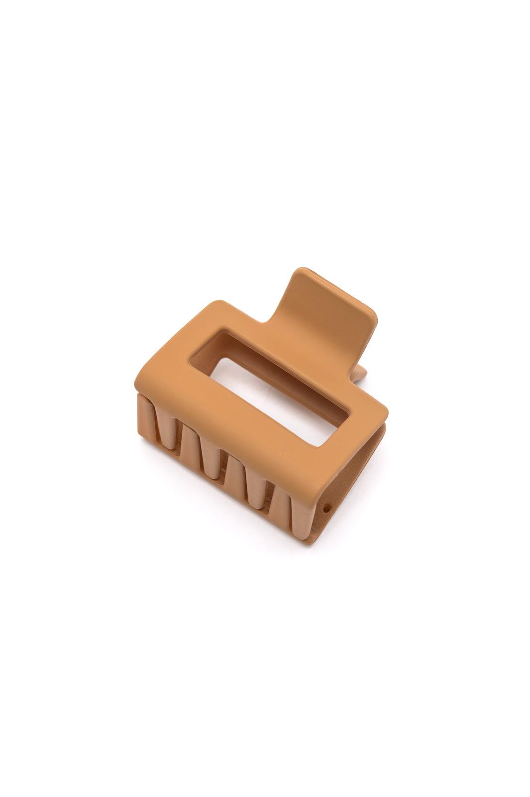 Small Square Claw Clip in Light Brown Womens Ave Shops   