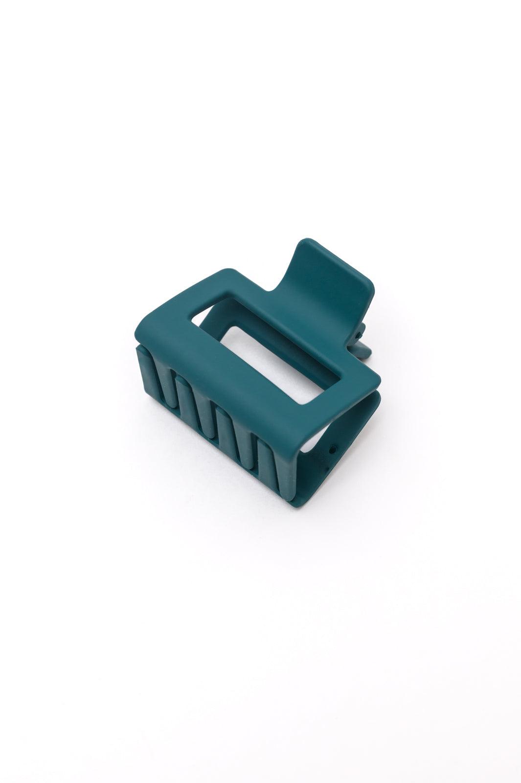 Small Square Claw Clip in Matte Teal Womens Ave Shops   