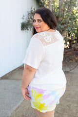 Spirited Front Tie Top in White Giftmas Boutique Simplified   