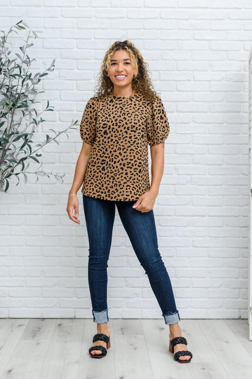 Spotted Animal Print Blouse Womens Ave Shops   