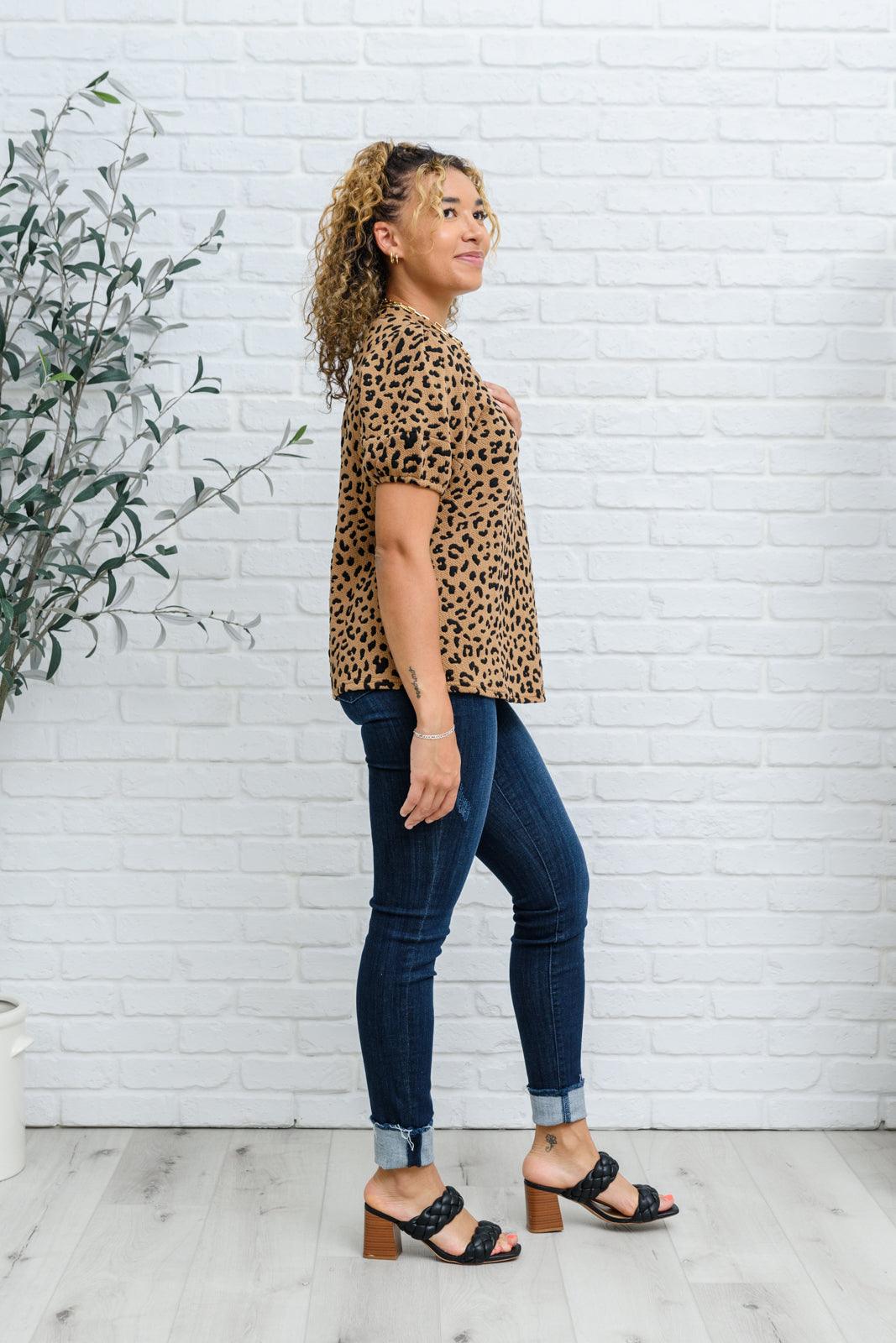 Spotted Animal Print Blouse Womens Ave Shops   