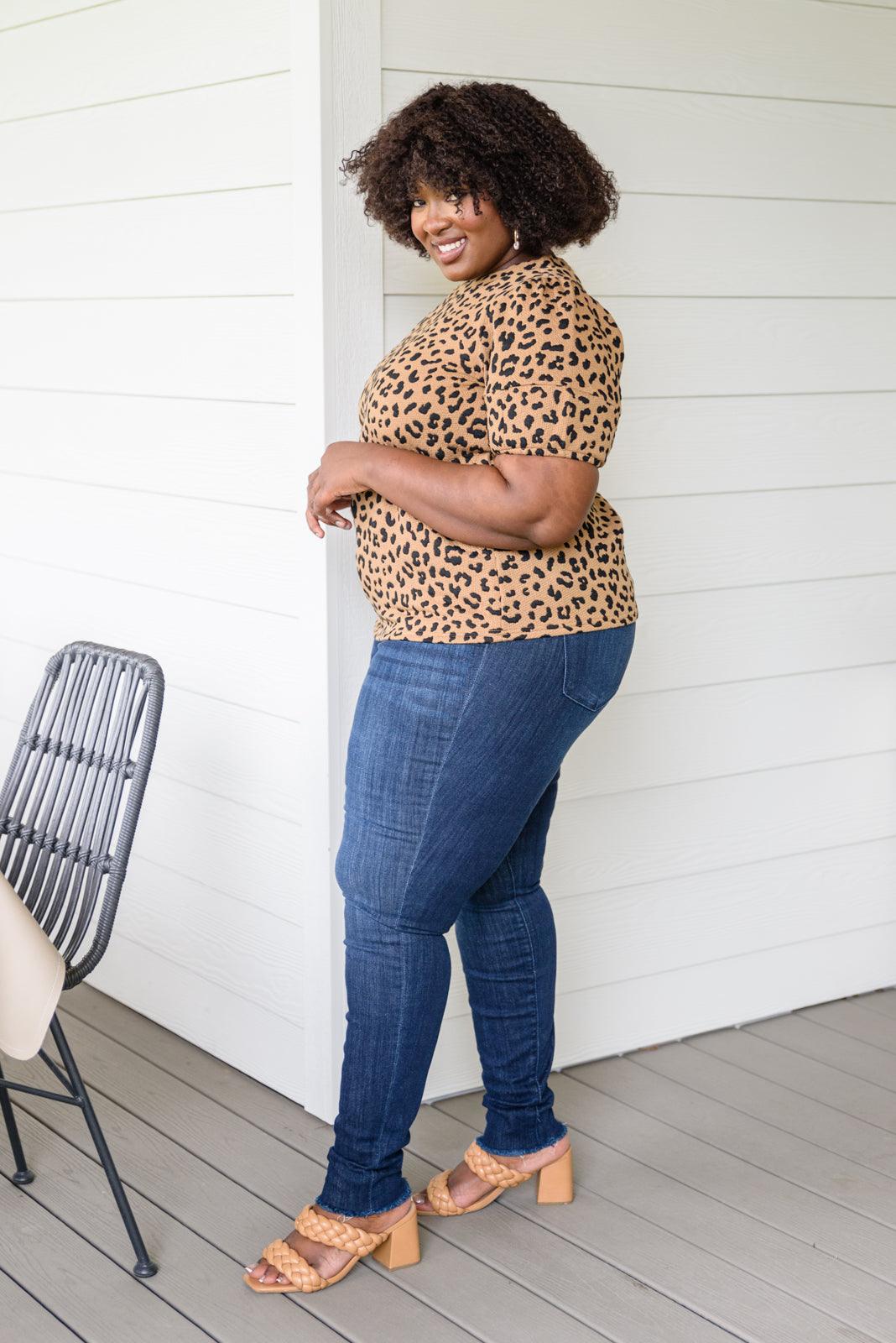 Spotted Animal Print Blouse Womens Ave Shops   