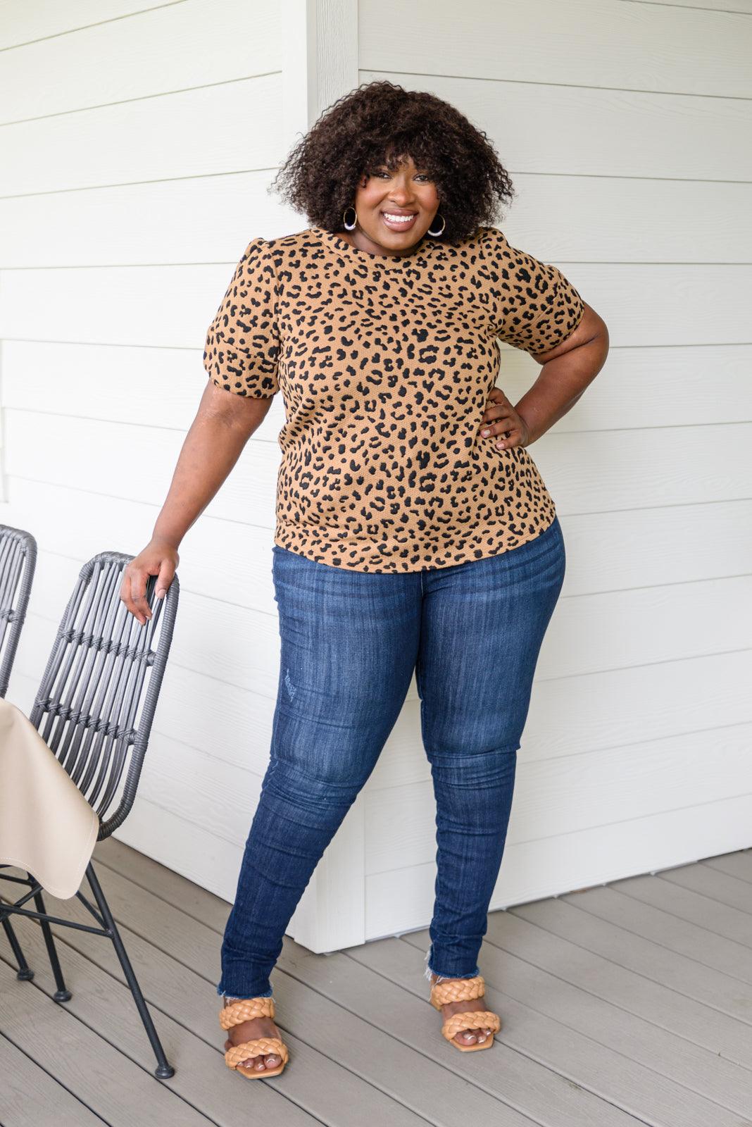 Spotted Animal Print Blouse Womens Ave Shops   