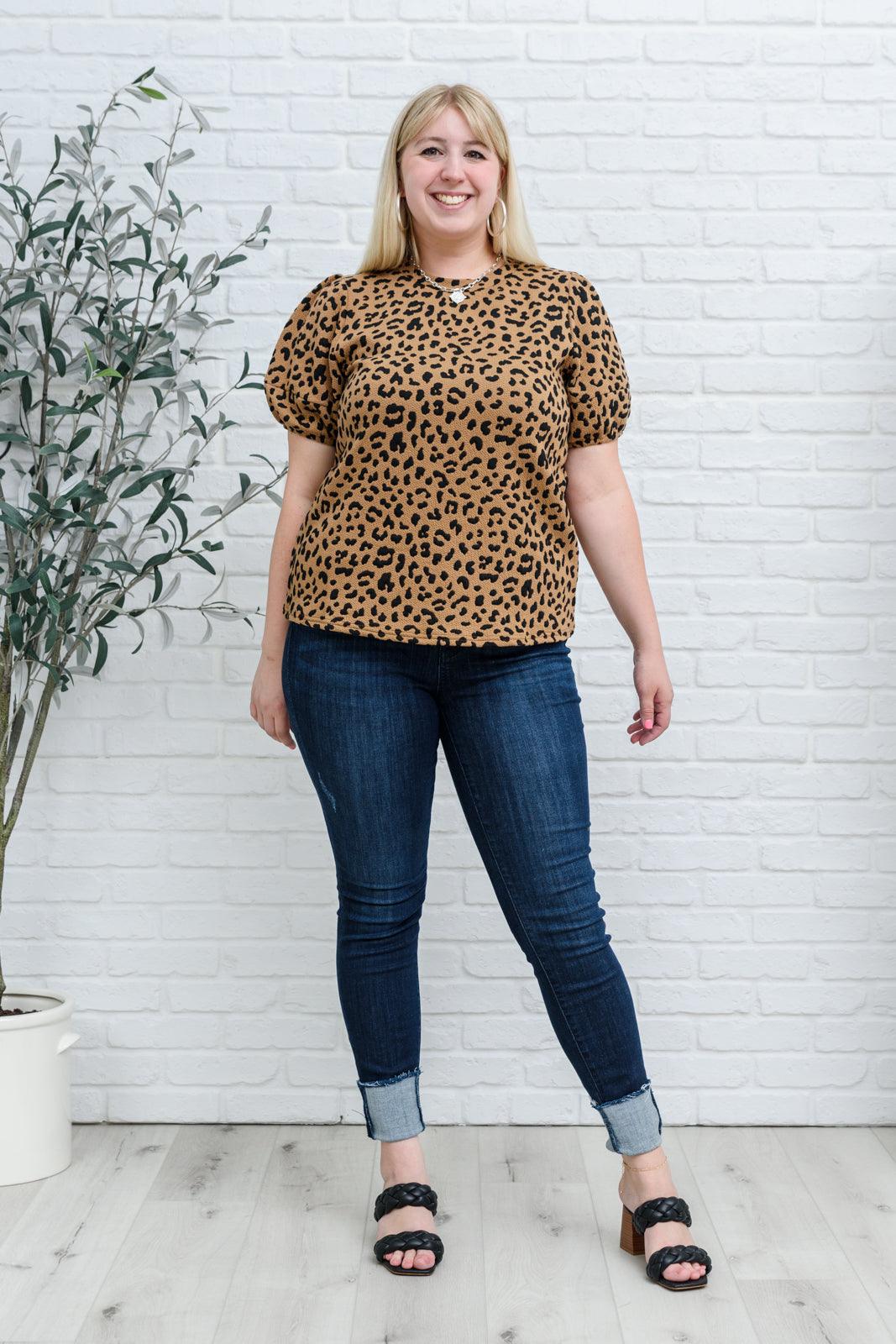 Spotted Animal Print Blouse Womens Ave Shops   