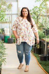 Spring Blossoms Short Sleeve Top Giftmas Boutique Simplified   