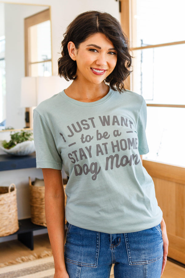 Stay At Home Dog Mom Graphic Tee Womens Ave Shops   