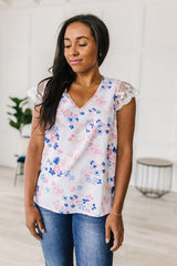 Still the One Lace Sleeve Floral Top Womens Ave Shops   