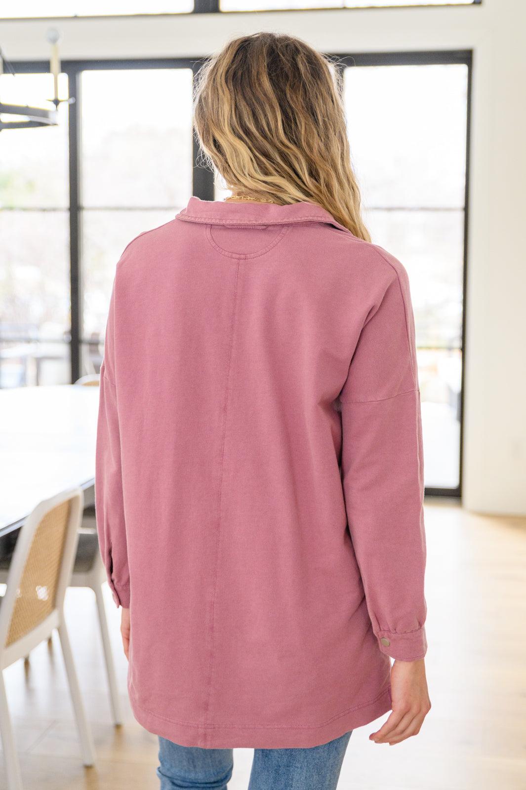 Sweet Crush Collar Pullover in Mauve Womens Ave Shops   