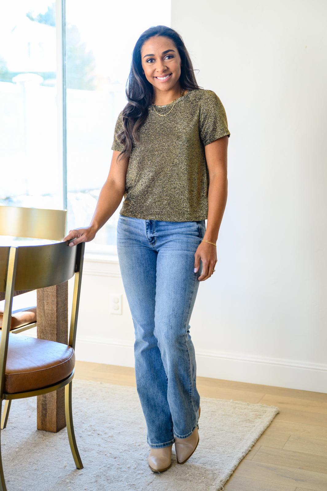 Sweetly Twinkle Short Sleeve Knit Top In Black Womens Ave Shops   