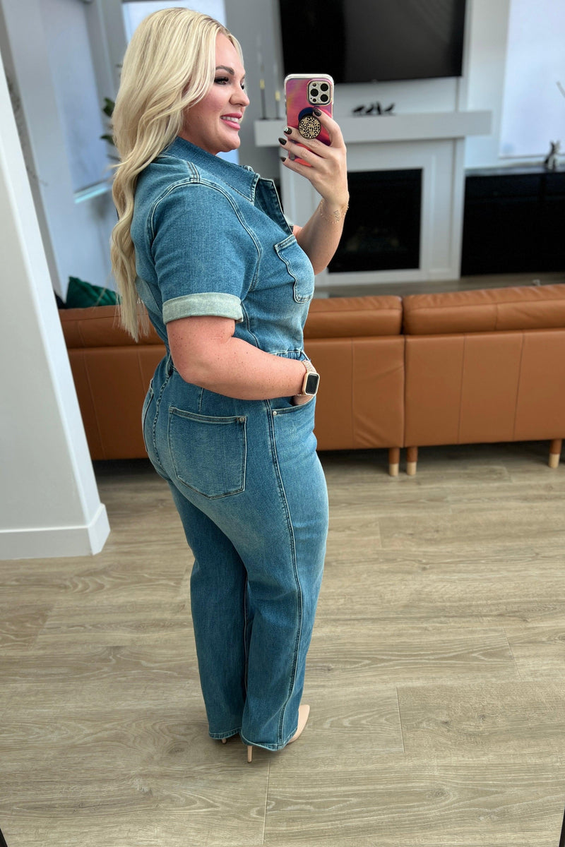 Jumpsuit Denim 2023 Spring New Lapel Long Sleeve Loose Street Casual Pants  Fashion Trend Jeans